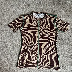 Ganni Zebra Bw Style Top